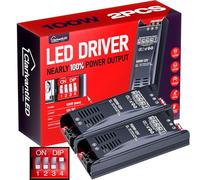 LED Transformer Dimmerabile 12V 100W 8.33A 2PCS Alimentatore stabilizzato switching Trasformatore AC 220v 12v DC Striscia slim faretti Driver alimentatori trasformatori Strisce trafo Luci Power Supply