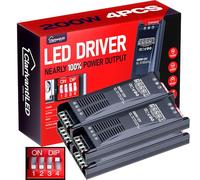 LED Transformer Dimmerabile 12V 200W 16.66A 4PCS Alimentatore stabilizzato switching Trasformatore AC220v 12v DC Striscia slim faretti Driver alimentatori trasformatori Strisce trafo Luci Power Supply