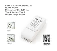 LED Trasformatore Dimmerabile 350mA 500mA 700mA 900mA 1050mA 12W 25W 40W IP20