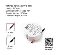 LED Trasformatore Dimmerabile Impermeabile IP65 350mA 500mA 700mA 4W 10W 15W