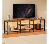 LED TV Stand for 55-75 Inch TVs - Entertainment Center with Power Outlets & USB Ports - Open Storage Shelves - Media Console for Living Room or Bedroom - Vintage Color, Vintage Brown