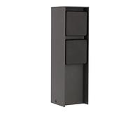 LED Universum - Presa esterna "ADAM", in acciaio inox, antracite, con coperture nere, 2 prese, max. 3680 W, presa da giardino