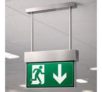 LED Uscita Lampada Da Emergenza Appesa Alluminio H 52 Cm [EEK: Non valutato]