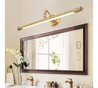 Led V-intage Retro Bathroom Wall Light Brass Waterproof Mirror Lamp Bath Adjustable Front Makeup Lights, Retrò
