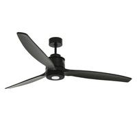 LED Ventilatore da Soffitto Lampada Risparmio Energetico Telecomando Akmani Nera