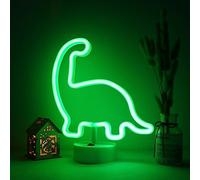 LED Verde Dinosauro Insegne al neon Luce notturna al neon per la sala delle feste Decorazione natalizia Lampada al neon con base del supporto Luce al neon per i bambini Fornitura di amici Regali