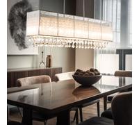 LED Vetro Cristallo Coprire Appesa Lampada Soggiorno Seta Luce Höhenverstellbar [EEK: F]