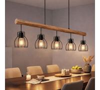 LED Vintage Coprire Lampada a Sospensione Travi Legno Luce Sala Pranzo Filamento