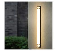 LED Wall Lamps with Remote for Home Entrance Corridor Outdoor Lamps Lighting Waterproof Black Gold Painted Dimmable Fixture (Color : Square8x40cm Size : WarmWhite) (Square8x100cm Dimmable)