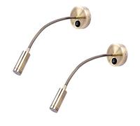 LED Wall Light, Flexible Wall Reading Lamp Bedside Reading Light, LED Bed Reading Lamp Dimmable with Headboard Wall Mount Brushed Nickel(3W,Adjustable, Bronze,2-Packs),warmyellow
