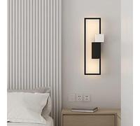 LED Wall Light, LED Wall Sconce Gold Dimmable up Down Linear Fixture Geometry Black White Bedside Wall Mounted Lamp for Bedroom Hallway Living Room/Bla