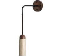 LED Wall Light, Natural Stone Wall Sconce Bedside Retro Japanese Yellow Travertine Rustic Hallway Wall Mounted Lamp for Bedroom
