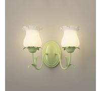 LED Wall Light, Sconce Flower for Bedroom Green Wall Sconce with Frosted Glass Indoor Wall Mounted Lamp for Girl Bedroom Living Room Porch Hallway/Morni