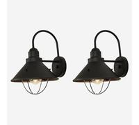 LED Wall Light, Wall Sconce Outdoor Lighting Black Barn Outdoor Porch Light Exterior Wall Mount Lamp for Balcony Courtyard Garden