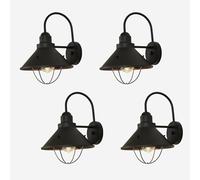 LED Wall Light, Wall Sconce Outdoor Lighting Black Barn Outdoor Porch Light Exterior Wall Mount Lamp for Balcony Courtyard Garden