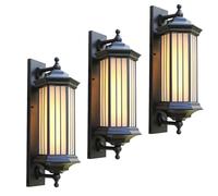 LED Wall Light, Wall Sconce Outdoor Wall Lantern Lamp 60cm Porch Entrance Lighting Matte Black Wall Mount Light for Balcony Courtyard Garden