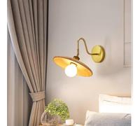 LED Wall Light, Wall Sconce Vintage Wood Gold Bedroom Adjustable Log Color Rustic Light Reading Bedside Wall Mounted Lamp for Living Room/2