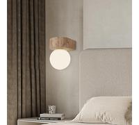 LED Wall Light, Wall Sconce White Frosted Glass Marble ing Vintage Natural Stone Hallway Light Bedside Wall Mounted Lamp for Bedroom Living Room Headboard/Tricolor Li