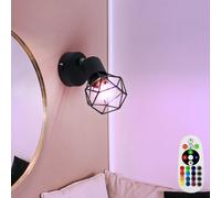 LED Wandspot RGB Con Telecomando Dimmabile Regolabile Nero, Metallo