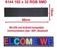 LED WI-FI Insegna Scorrevole RGB 100x35 cm Testo Programmabile