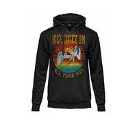 Led Zeppelin Felpa Ufficiale U.S. Tour 1975. Felpa con Cappuccio Unisex in Cotone. vestibilità Regular per Adulto e Ragazzo M