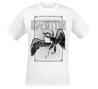 Led Zeppelin Icarus Burst Uomo T-Shirt Bianco 100% Cotone Regular