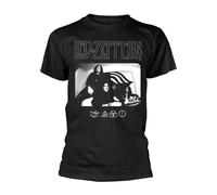 LED ZEPPELIN - ICON LOGO PHOTO BLACK T-Shirt Large