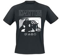 Led Zeppelin Icon Logo Uomo T-Shirt Nero Regular