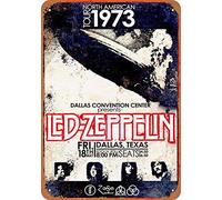 Led Zeppelin in Dallas Targa in latta decorazione da parete poster in metallo retrò targa di avvertimento artigianato per ufficio caffetteria club bar 20 x 30 cm