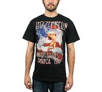 Led Zeppelin Ledzeppelin_Stars N Stripes USA '77_Men_bl_TS: M, T-Shirt Uomo, Nero (Black Black), Medium