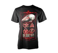 Led Zeppelin Ledzeppelin_UK Tour '71_Men_bl_TS: M T-Shirt, Nero (Black Black), Medium Uomo