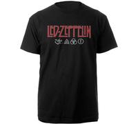 Led Zeppelin Ledzeppelin_Logo & Symbols_Men_bl_TS: S T-Shirt, Nero (Black Black), Small Uomo