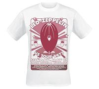 Led Zeppelin Mobile Municipal Uomo T-Shirt Bianco M 100% Cotone Regular