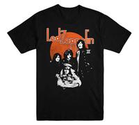 Led Zeppelin - LED Zeppelin T Shirt Arancia Circle Band Logo Nuovo Ufficiale Uomo Nero Size S