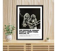 Led Zeppelin - Quadro Stampa Poster Vintage Rock musica CORNICE INCLUSA 40x30