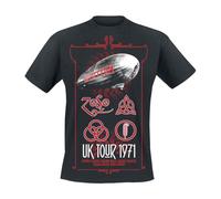 LED ZEPPELIN - UK TOUR 1971 BLACK T-Shirt Medium
