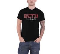 Led Zeppelin Uomo Ledzeppelin_Logo & Symbols_Men_bl_TS: S T-Shirt Not Applicable, Nero (Black Black), Small