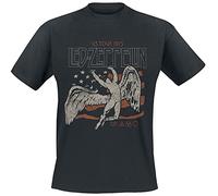 Led Zeppelin US Tour 1975 Flag Uomo T-Shirt Nero XXL 100% Cotone Regular