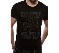 Led Zeppelin US Tour 1977 Jimmy Page Rock ufficiale Uomo maglietta unisex