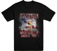 LED Zeppelin USA Stati Uniti Di America Tour 77 Bandiera Fascia T Shirt LDZ-1008