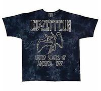 LED Zeppelin USA Tour 1977 23.5m Inglese Classico Musica Rock Maglietta M-2XL