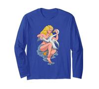 Leda e Il Cigno Maglia a Manica, Unisex per Adulti, Blu Reale, M