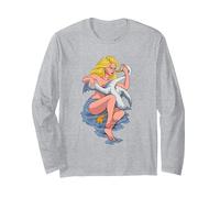 Leda e Il Cigno Maglia a Manica, Unisex per Adulti, Grigio Melange, L