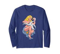 Leda e Il Cigno Maglia a Manica, Unisex per Adulti, Navy, S