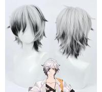 LEDABAO Parrucca Cosplay Honkai Impact 3 Kalpas grigio nero a strati parrucca per feste di Halloween
