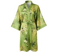 Ledamon Kimono Robe Accappatoio, Verde e Giallo, Taglia Unica Donna