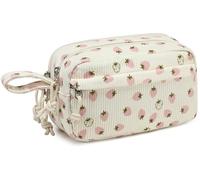 LEDAOU Astuccio portapenne, grande capacità, con cerniera, materiale scolastico per adolescenti e ragazze, Polvere di fragola bianca, Astuccio scolastico