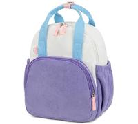 LEDAOU Zaino per bambini, impermeabile, per bambini da 2 a 4 anni, scuola materna e scuola, per ragazzi e ragazze, viola e bianco, Für 2-4 Jahre (12″ hoch, kein Platz für A4-Ordner)