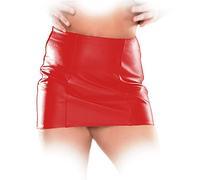 Ledapol 5587 - Gonna elegante in pelle con zip, taglia XXL, colore: Rosso