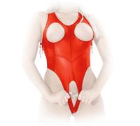 Ledapol - Elegante Body In Vera Pelle Aperto Con Lacci In Diversi Colori